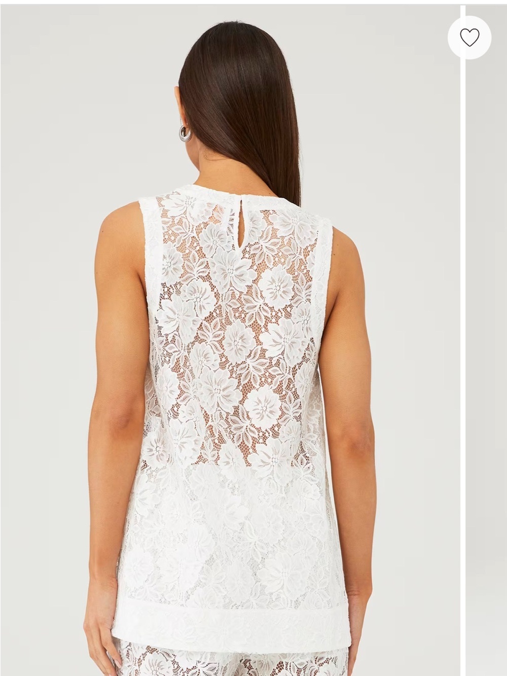 Être Aimé Sloan Lace Tunic White Floral Sleeveless Top Size Small - Picture 2 of 6